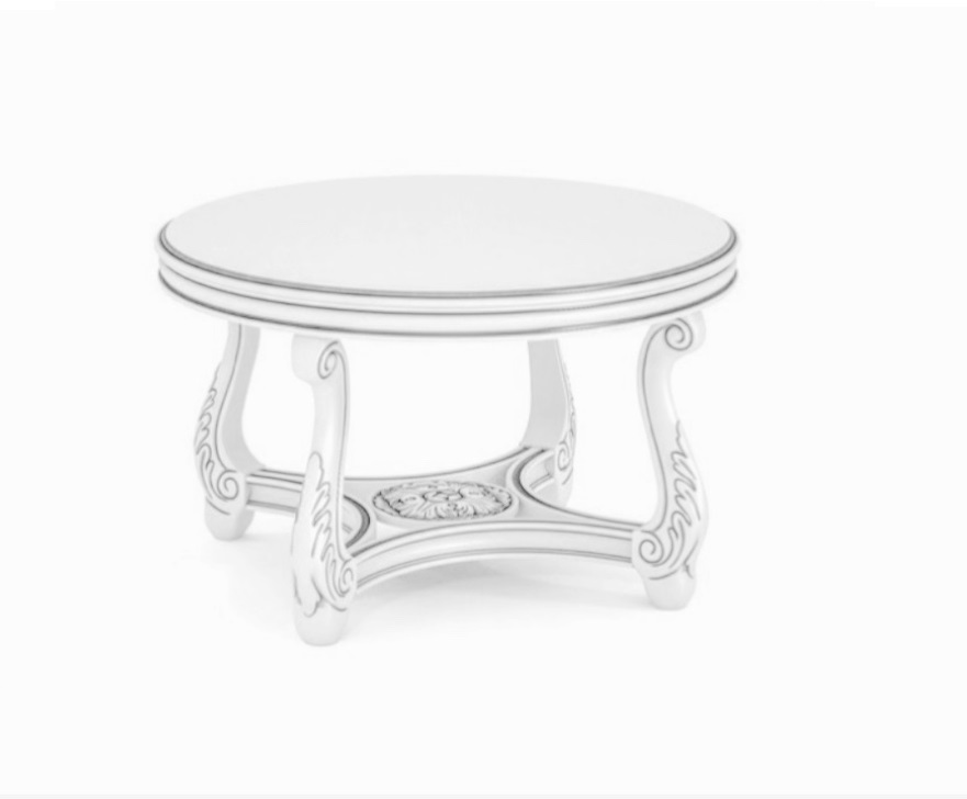 Стол белый с серебряной патиной - мебель Италии, Журнальные столики